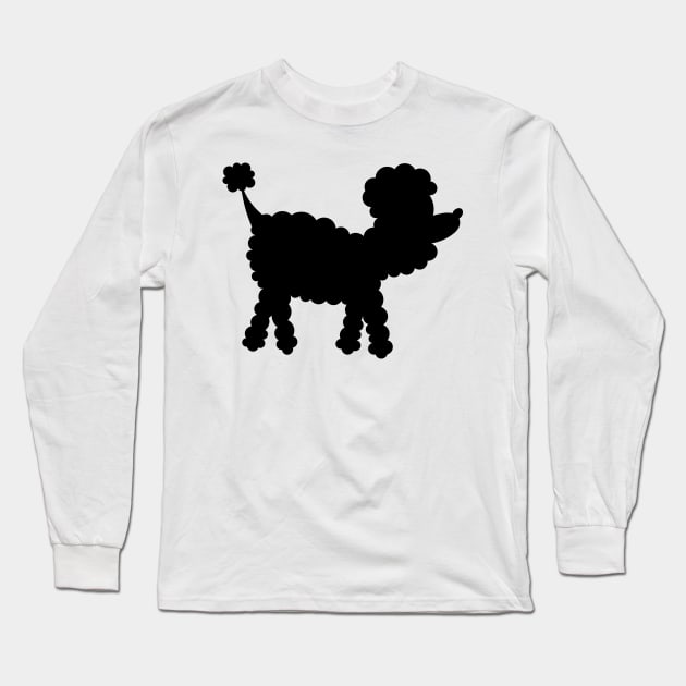 Poodle dog silhouette repeating design Long Sleeve T-Shirt by SooperYela